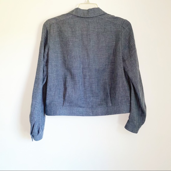 2Pc Lafayette 148 Conall Jacket and Dalton Wide Leg Pants Linen Blend Bluestone - Picture 9 of 16